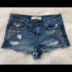 Abercrombie & Fitch Ripped Jean Shorts